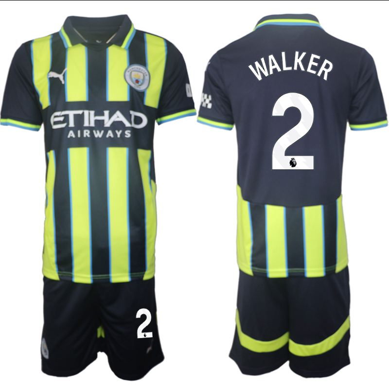 Men 2024-2025 Club Manchester City away black green 2 Soccer Jersey